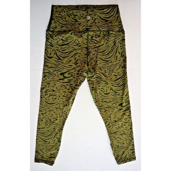 Athleta 798638-09 Women Sz S Green Animal Print Transcend 7/8 Tight Leggings - Picture 2 of 11